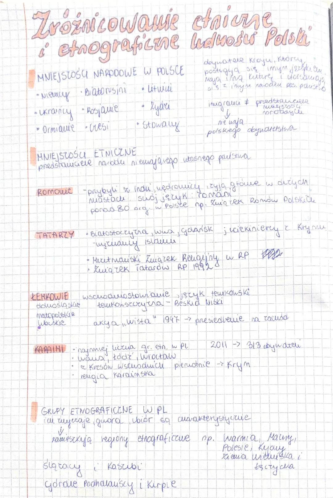 5. Zróżnicowanie etniczne i etnograficzne ludności Polski
