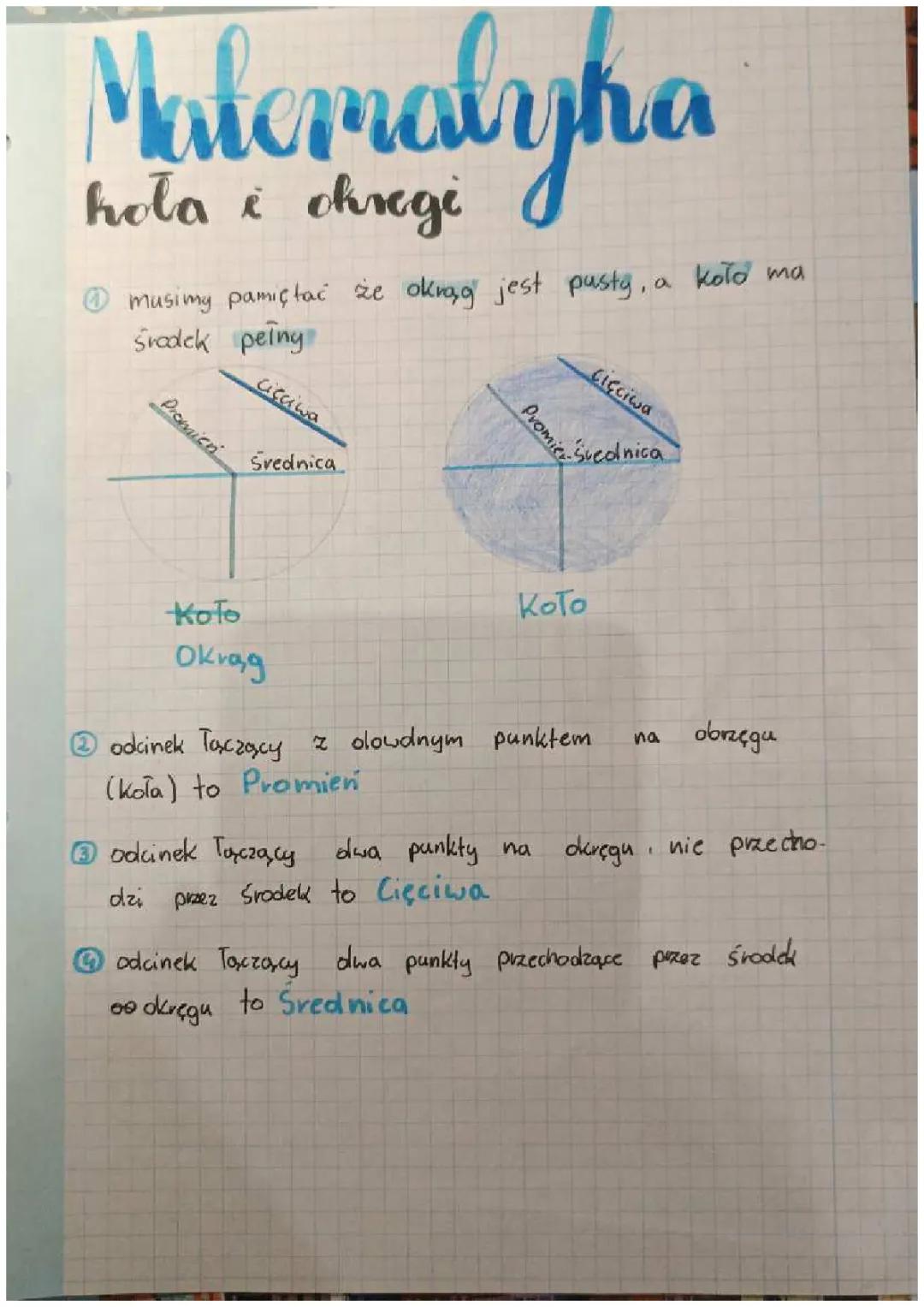 Koła i Okręgi - Podstawy Geometrii