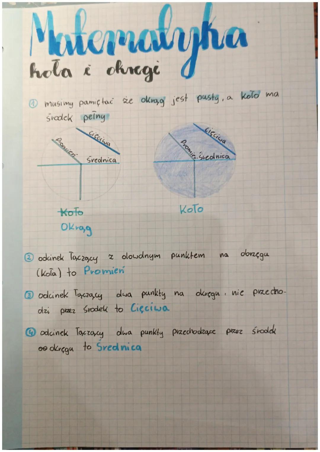 Malemalyn
hola i chregi
musimy pamiętać że okrąg jest pusty, a kolo ma
Srodek pelny
Promień
cięciwa
Svednica
Koto
Okrag
Promień
Średnica
кот