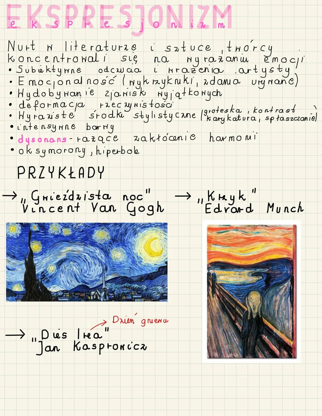 EKSPRESJONIZM
Nurt w literaturze i sztuce, twórcy.
koncentrowali się
na
ну
Hy razaniu emocj
traženia artysty.
• Subektywne
odcwaa
L
●
Emocjo