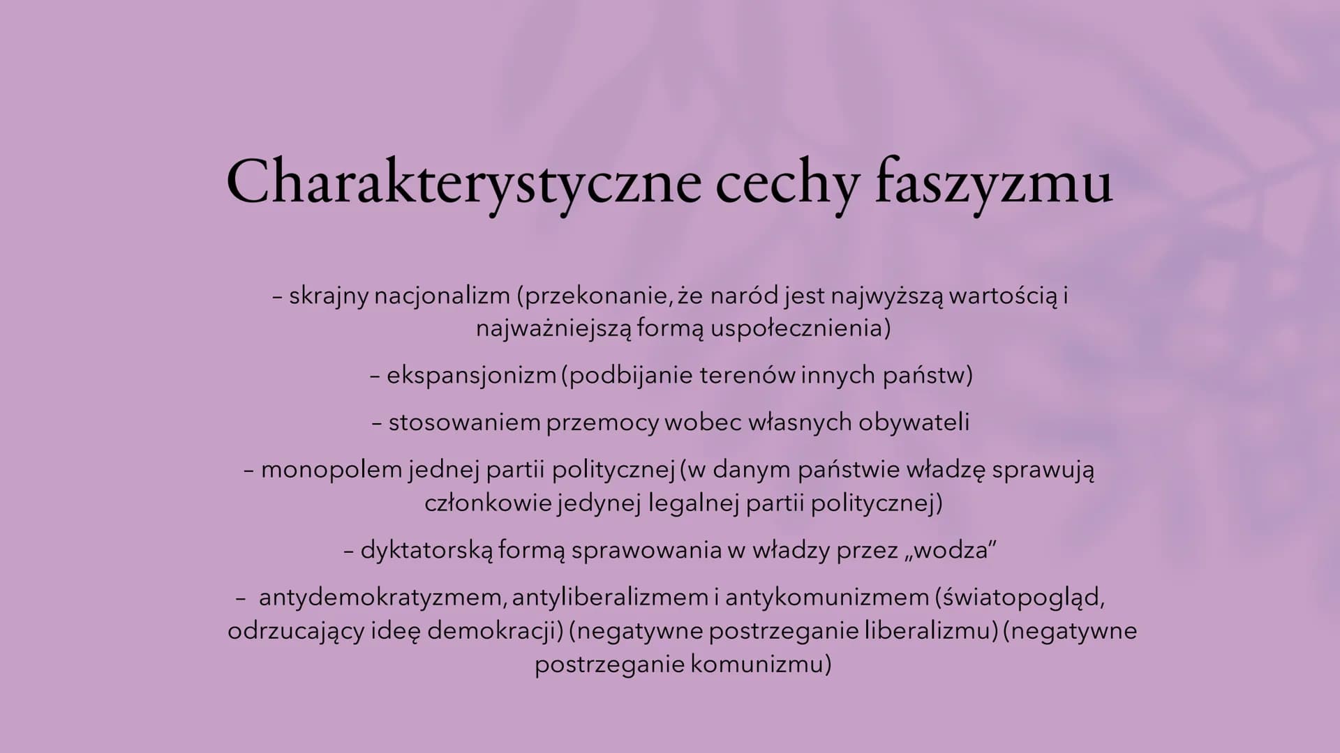 Narodziny faszyzmu
Faszyzm, nazizm, A. Hitler, B. Mussolini Faszyzm we
Włoszech
Powodem narodzin faszyzmu we Włoszech
była m. in. sytuacja p