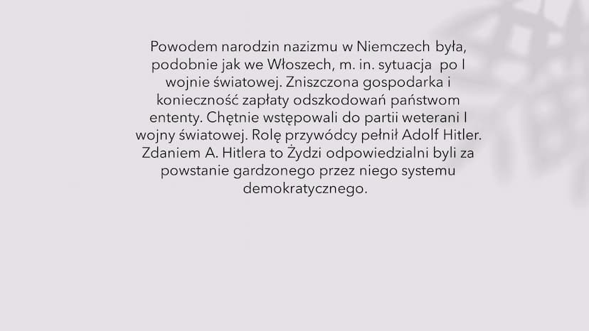 Narodziny faszyzmu
Faszyzm, nazizm, A. Hitler, B. Mussolini Faszyzm we
Włoszech
Powodem narodzin faszyzmu we Włoszech
była m. in. sytuacja p
