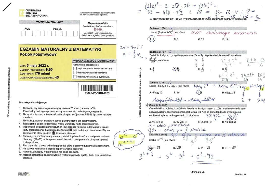 Matura podstawowa matematyka