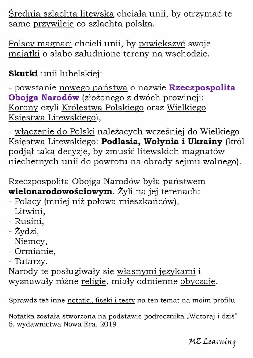 Rzeczpospolita Obojga
Unia w Krewie
rok: 1385
Narodów
Kl. 6, NE
państwa: Polska i Litwa
władca obu państw: Władysław Jagiełło
rodzaj unii: p