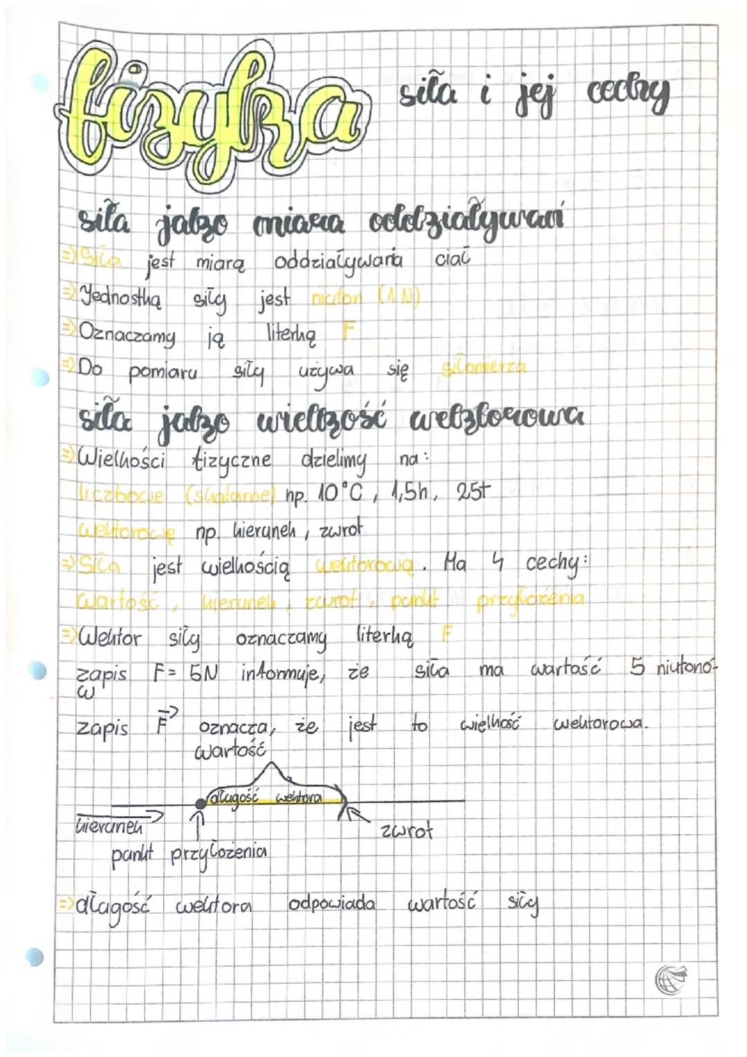 livka
sila jalzo miara oddziaływan
EX jest miarą oddziaływania cial
Jednostka sily jest nicion (AND
Oznaczamy ja literha
Do pomaru
siły używ