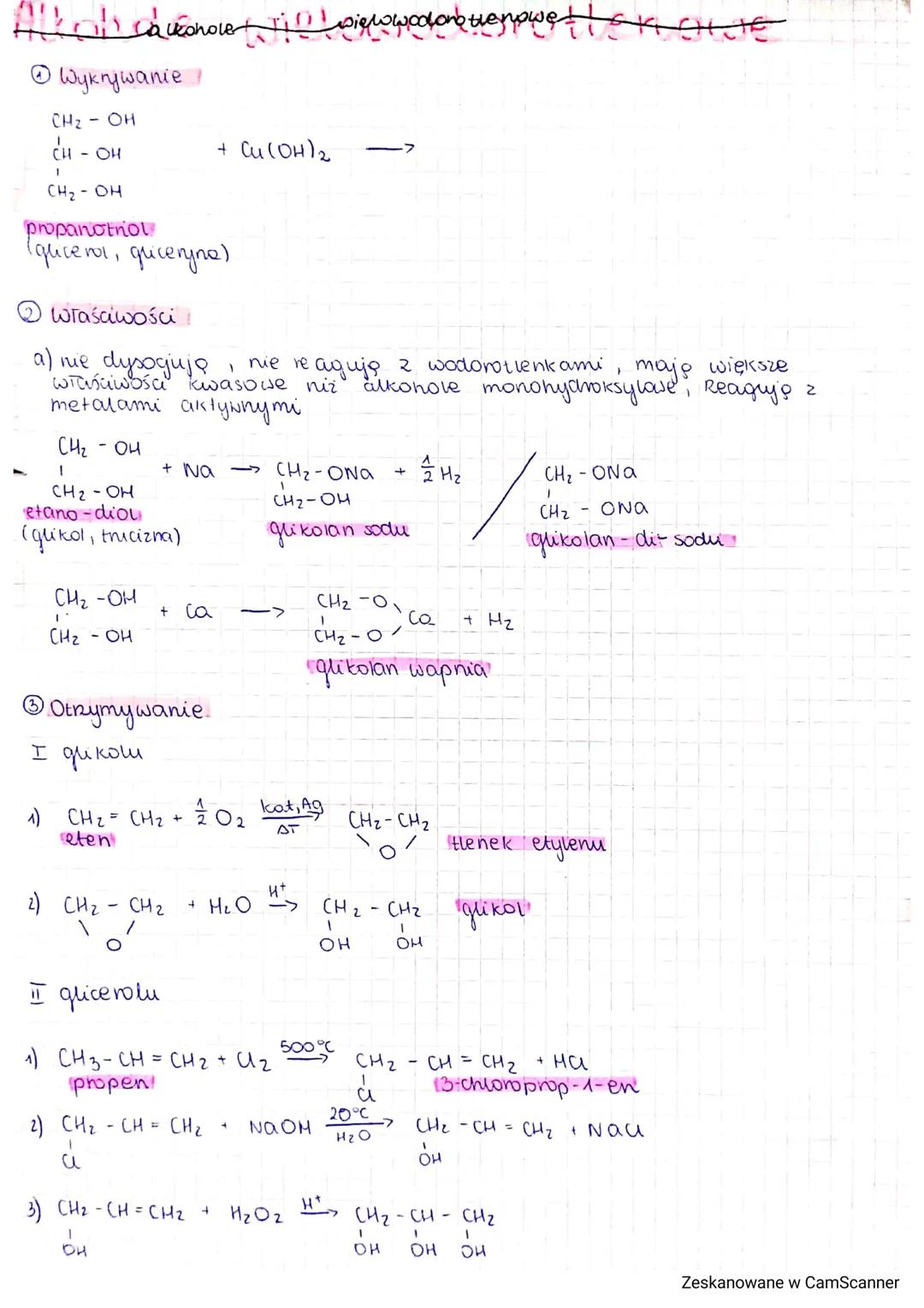 # alkohole

Nazewnictwo - grupa funkcyjna ma pierwszeństwo

```latex
CH2=CH-CH2
```

```latex
04
```

```latex
prop-2-en-1-0
```

```latex
C