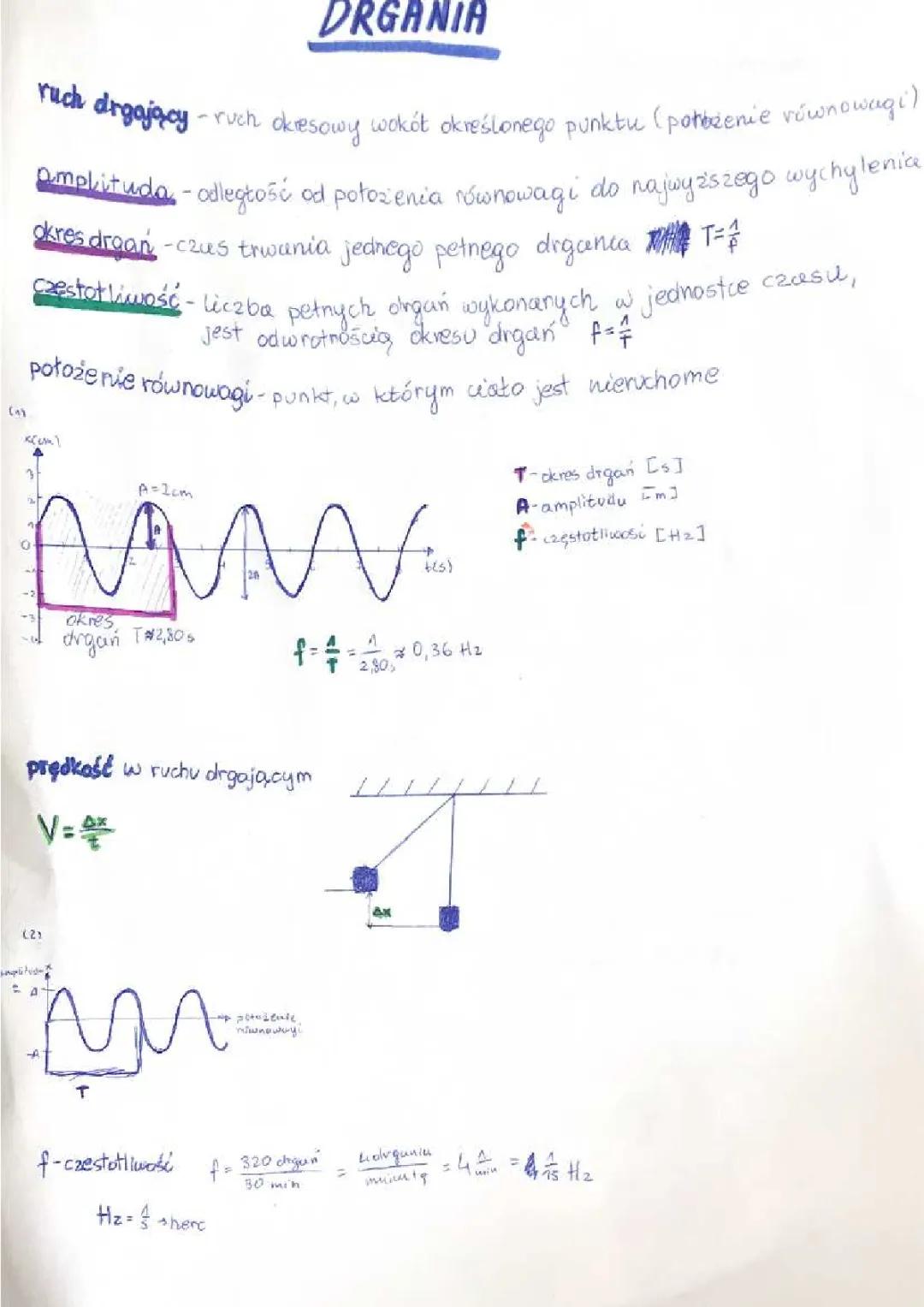 Drgania mechaniczne i wahadło matematyczne