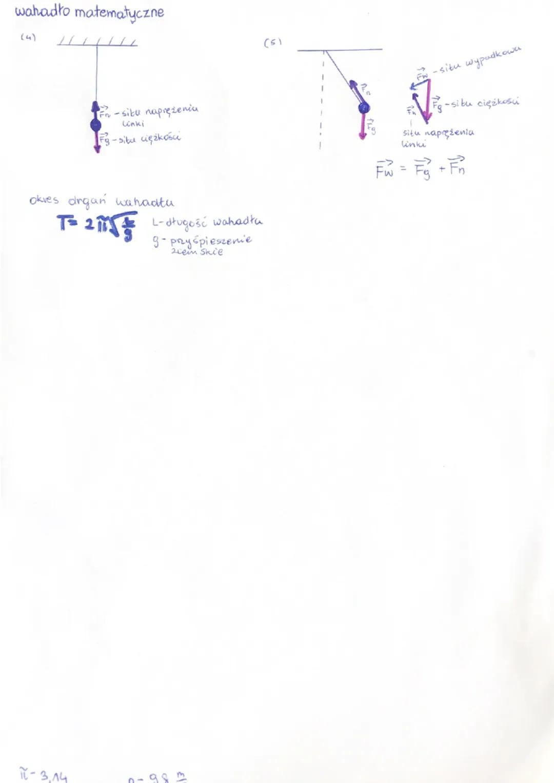 ruch drgający-ruch okresowy wokół określonego punktu (porożenie równowagi)
amplituda-odległość od położenia równowagi do najwyższego wychyle