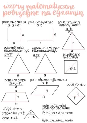 Know wzory z matematyki potrzebne do egzaminu ósmoklasisty  thumbnail