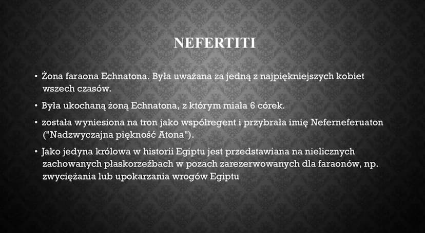 KULTURA STAROŻYTNEGO
EGIPTU
Aleksandra Karwowska la
*
14 ●
seise
• PISMO HIEROGLIFICZNE - nazywane świętymi znakami,
Używano go do uwiecznia