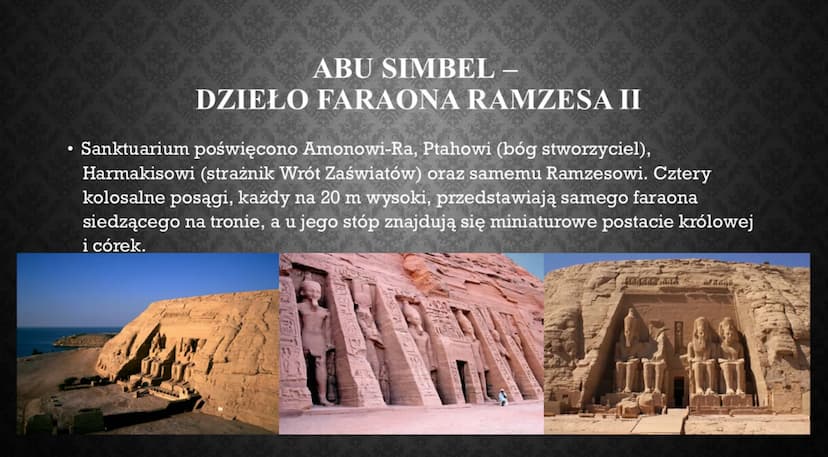 KULTURA STAROŻYTNEGO
EGIPTU
Aleksandra Karwowska la
*
14 ●
seise
• PISMO HIEROGLIFICZNE - nazywane świętymi znakami,
Używano go do uwiecznia