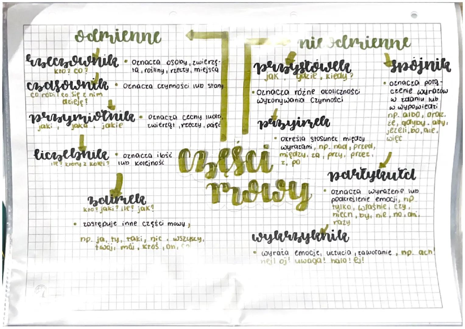 odmienne

mezownik
Kto? Co?

czasownik
co robi co się z nim
azieję?

• очпаста osoby, zwierzę
ta, rośliny, rzeczy, miejsca

Отпаста стynnośc