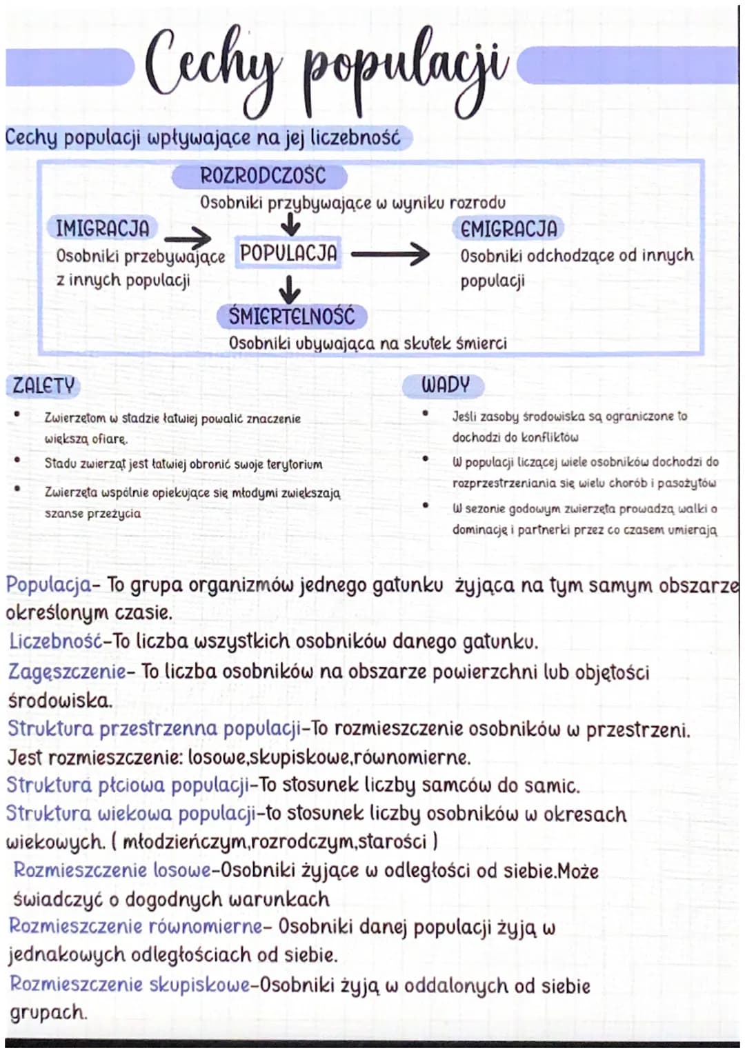 <h2 id="cechypopulacji">Cechy populacji</h2>
<h3 id="czynnikiwpywajcenaliczebnopopulacji">Czynniki wpływające na liczebność populacji</h3>
<