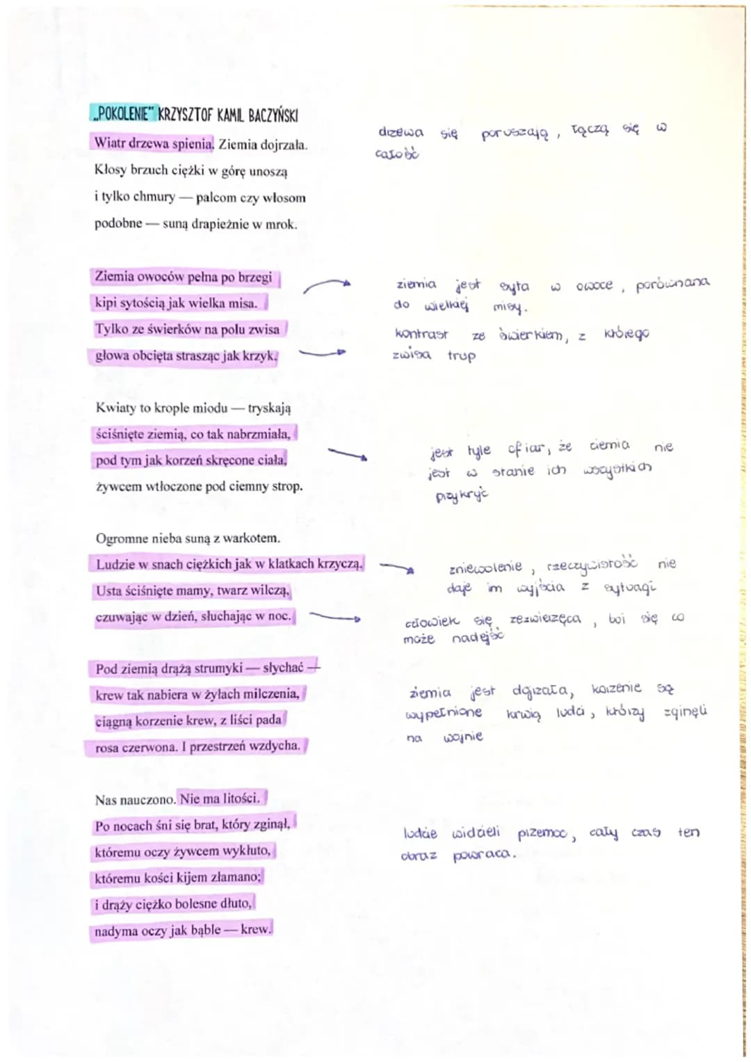 Z GŁOWĄ NA KARABINIE" KRZYSZTOF KAMIL BACZYŃSKI
Nocą słyszę, jak coraz bliżej
drżąc i grając krąg się zaciska.
A mnie przecież zdrój rzeźbił