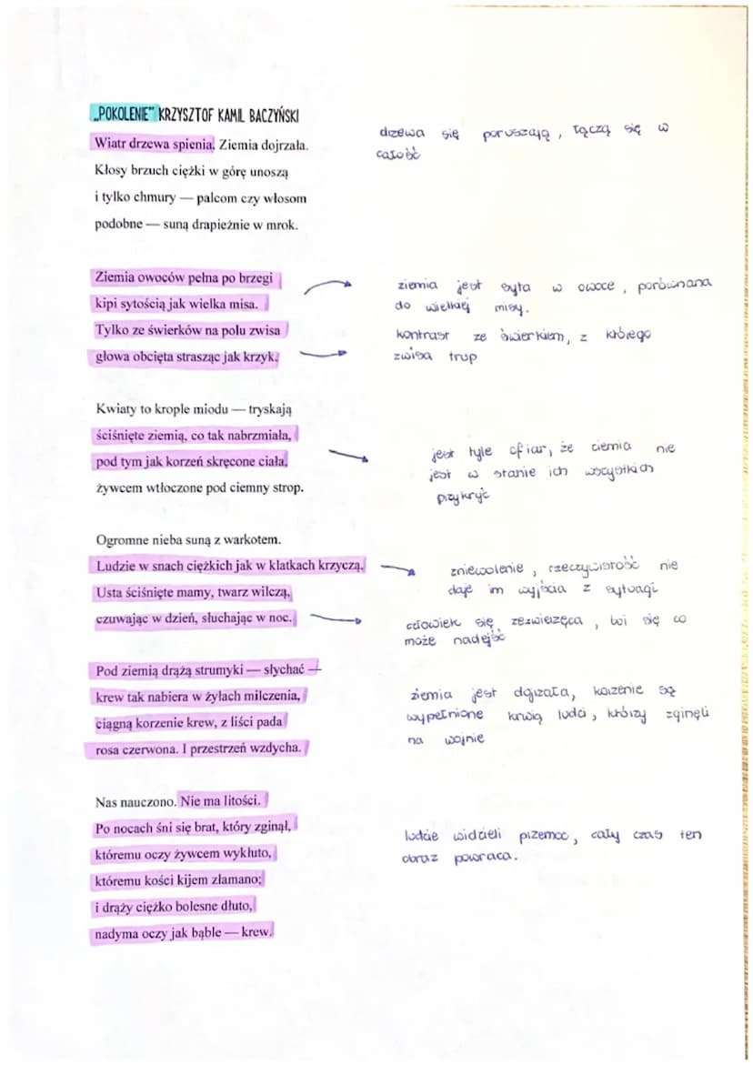 Z GŁOWĄ NA KARABINIE" KRZYSZTOF KAMIL BACZYŃSKI
Nocą słyszę, jak coraz bliżej
drżąc i grając krąg się zaciska.
A mnie przecież zdrój rzeźbił