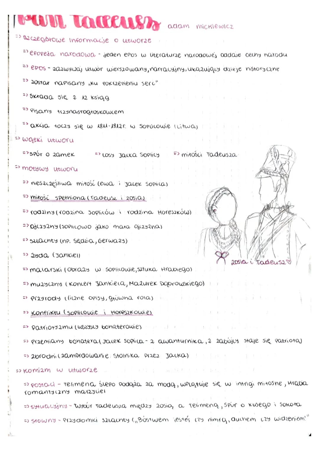 van taceuss
=> 82czegółowe informacje o utworze
=> epopeja narodowa - jeden epos w literaturze narodowej oddaje cechy narodu
=> epos - 202wy