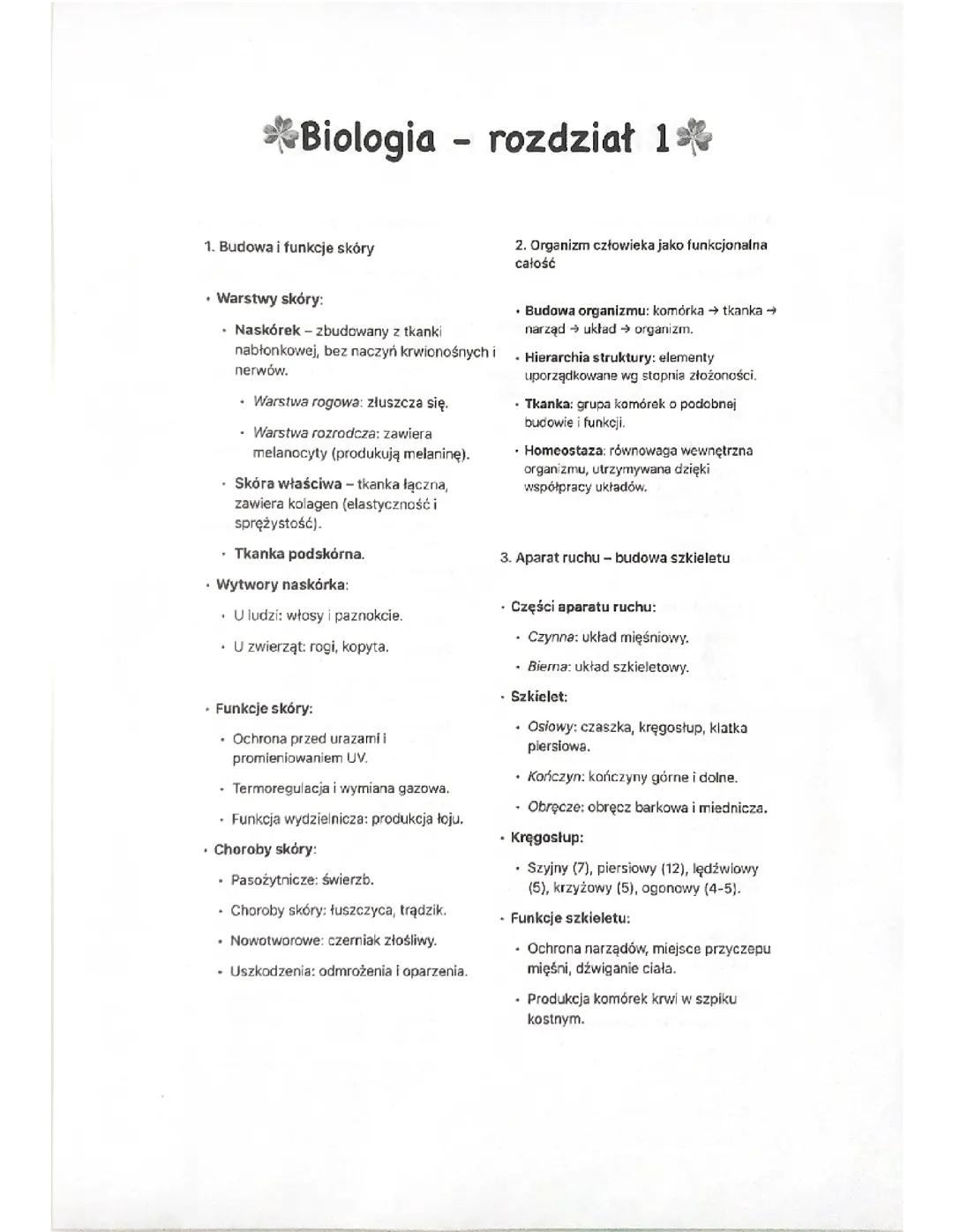 Biologia rozdział 1