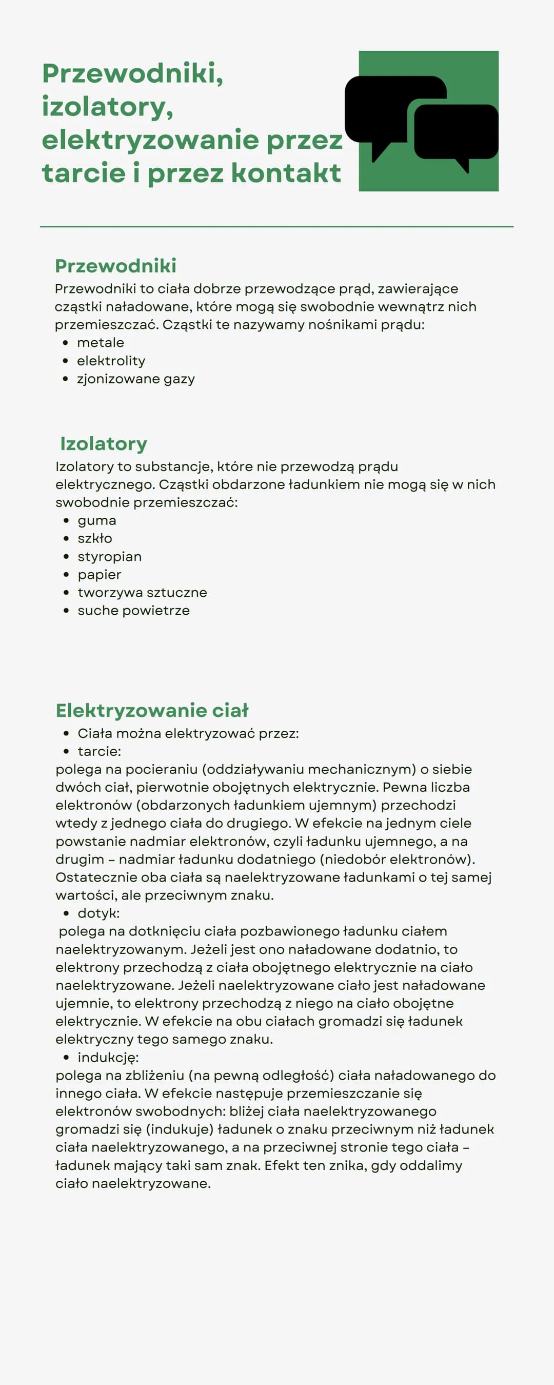 Przewodniki,
izolatory,
elektryzowanie przez
tarcie i przez kontakt
Przewodniki
Przewodniki to ciała dobrze przewodzące prąd, zawierające
cz