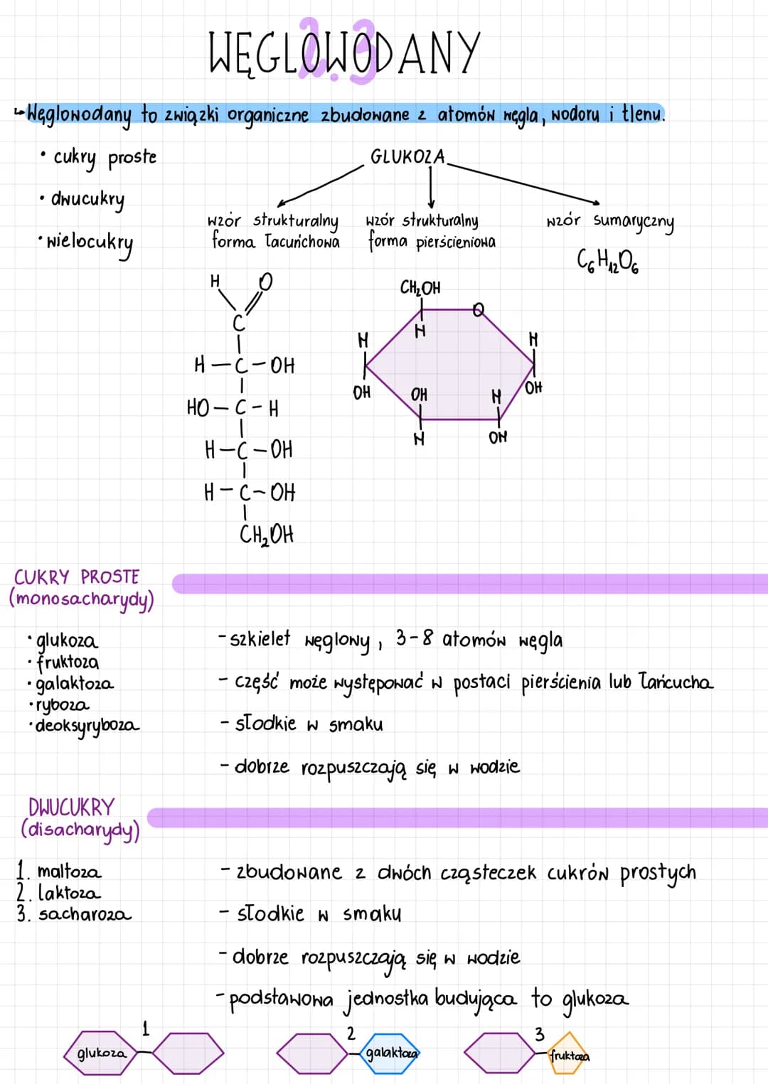 
<p>Carbohydrates are organic compounds made up of 2 atoms of carbon, hydrogen, and oxygen.</p>
<h2 id="structureofcarbohydrates">Structure 