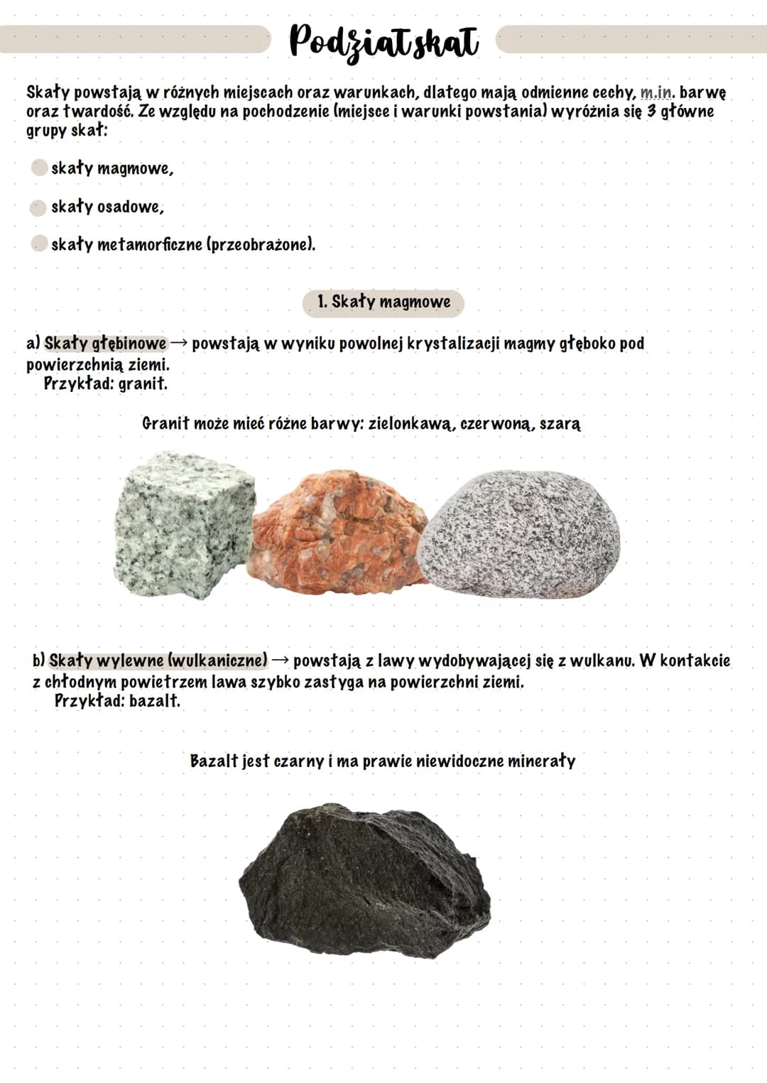 Skaty i minerały
Skały i minerały
Skały budują zewnętrzną warstwę Ziemi oraz jej wnętrze. Każdą skałę tworzy jeden lub kilka
minerałów.
Mine