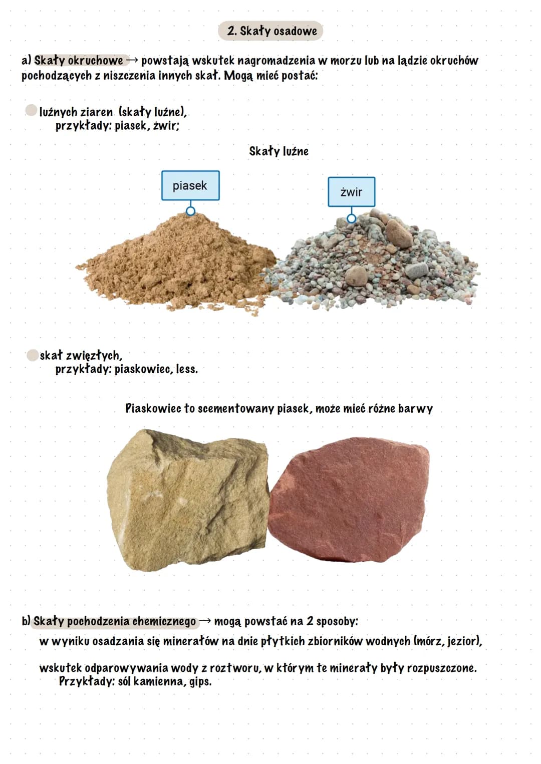 Skaty i minerały
Skały i minerały
Skały budują zewnętrzną warstwę Ziemi oraz jej wnętrze. Każdą skałę tworzy jeden lub kilka
minerałów.
Mine
