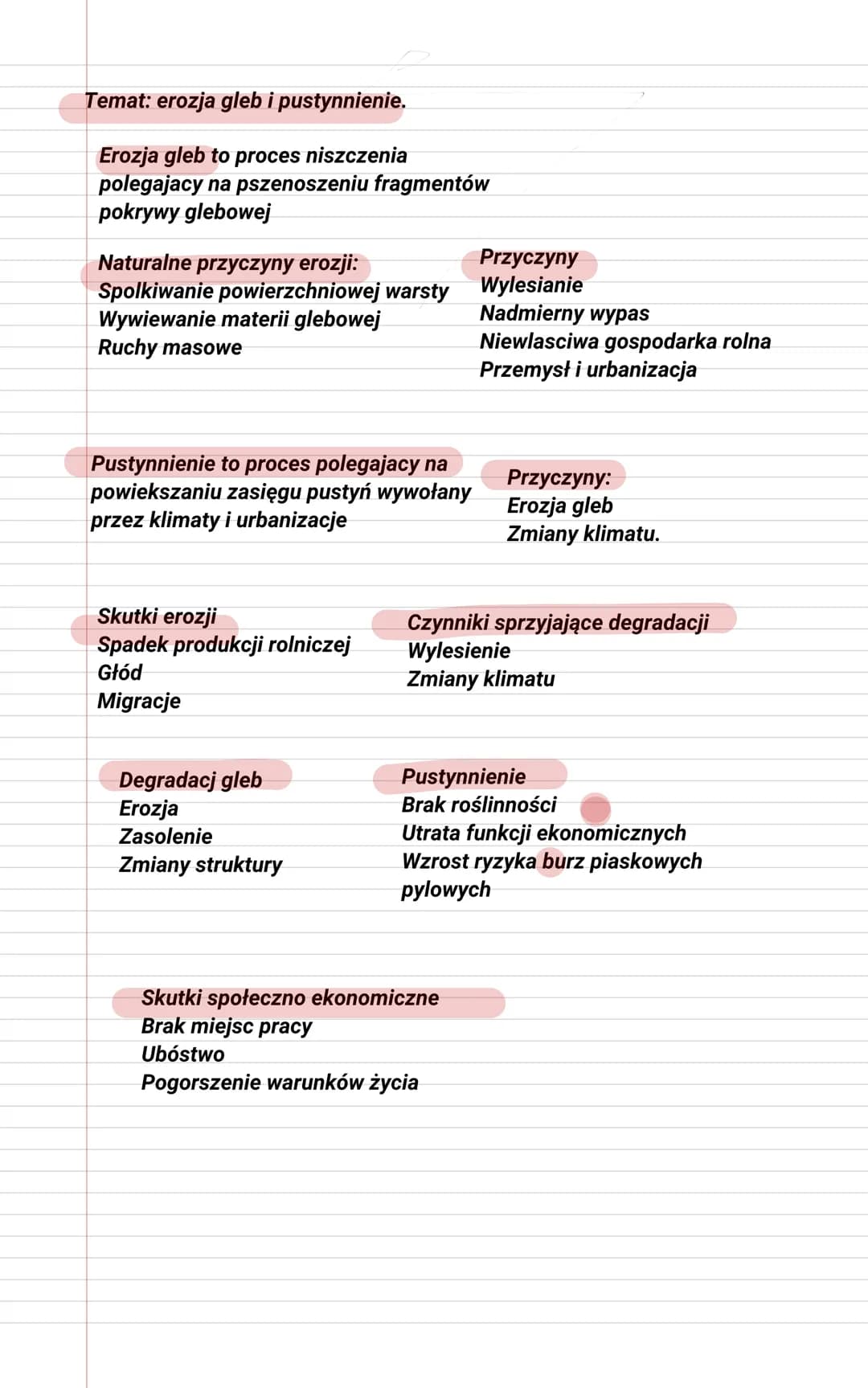 Temat: erozja gleb i pustynnienie.
Erozja gleb to proces niszczenia
polegajacy na pszenoszeniu fragmentów
pokrywy glebowej
Naturalne przyczy
