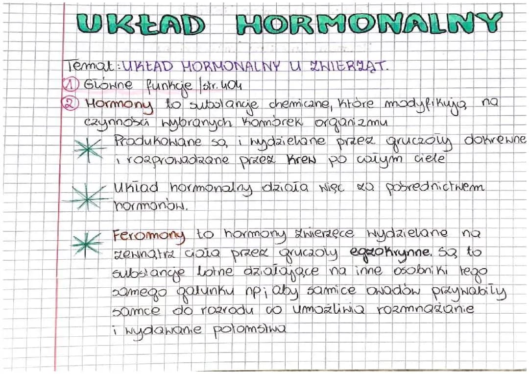 UKŁAD HORMONALNY U ZWIERZĄT