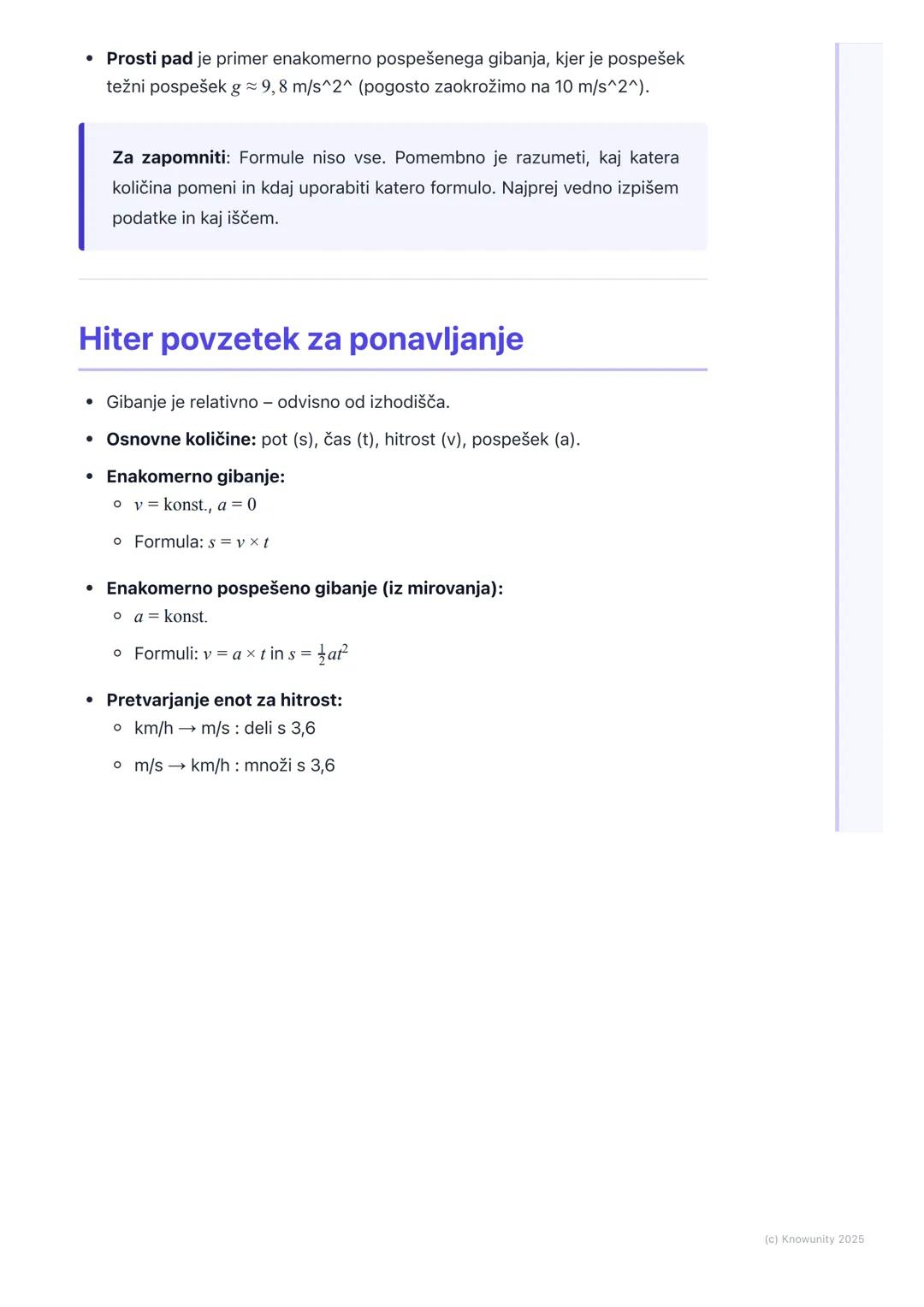 # Gibanje

## Kaj je gibanje?

Gibanje je ena najbolj osnovnih stvari v naravi. Vse okoli nas se giblje, od
planetov do najmanjših delcev. G