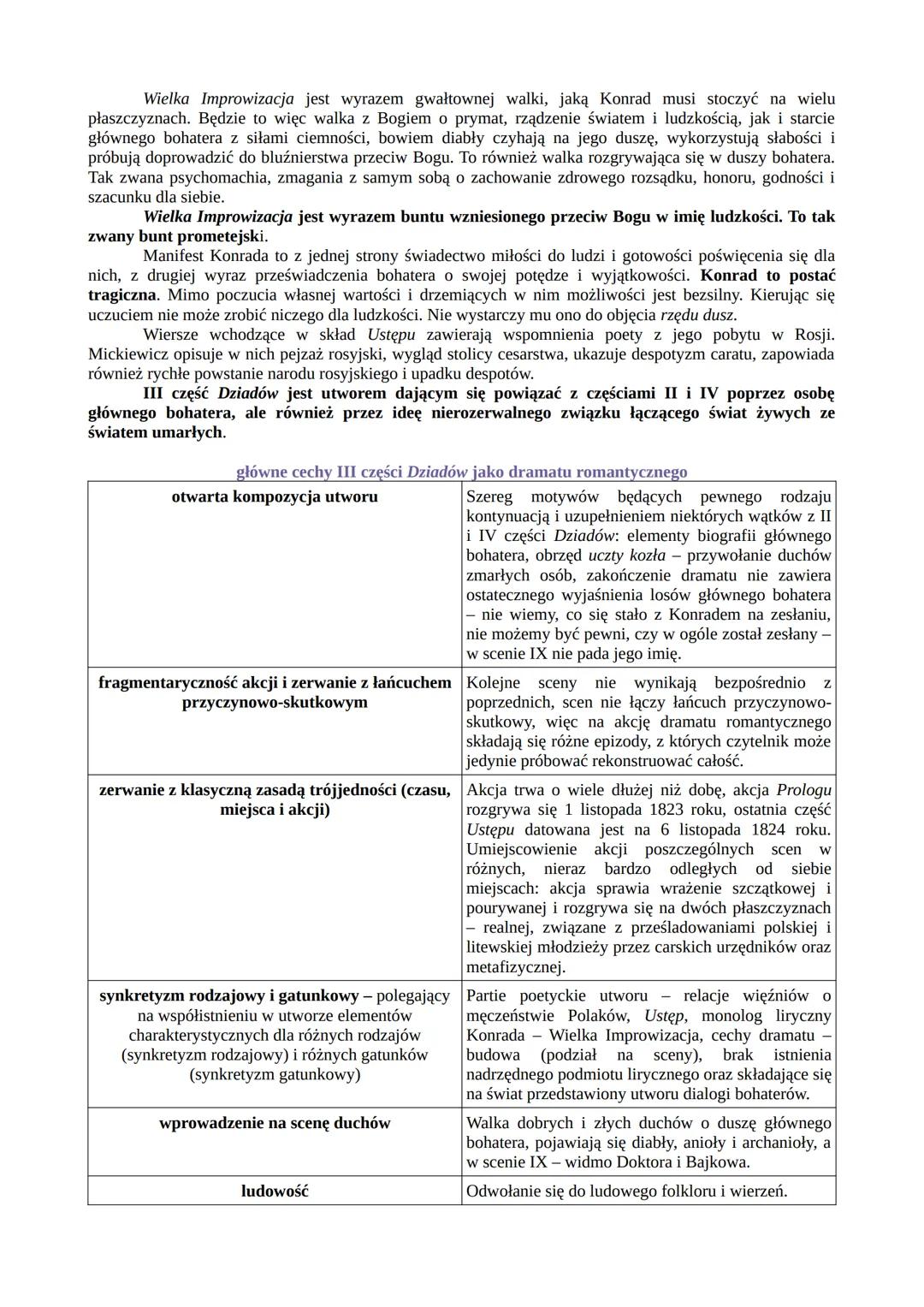 --- OCR Start ---
Dziady część III
⚫ rodzaj literacki: dramat
gatunek literacki: dramat romantyczny
okoliczności powstania utworu
Adam Micki