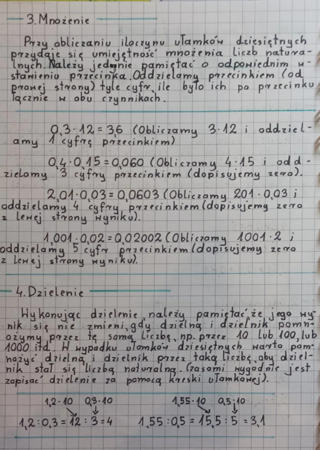 -Vlcurri
Dziesiętne
1. Dodawanie
Obliczając sumę ułamków dziesiętnych części
calkowite dodajemy do całkowitych dziesiętne do
dziesiętnych, s
