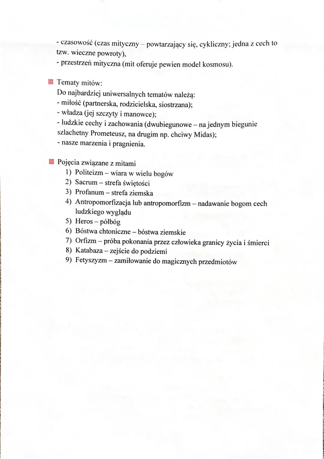 Wierzenia starożytnych Greków
Mit - jest to opowieść o charakterze sakralnym (religijnym) odwołująca się
do bardzo dalekiej przeszłości.
- z