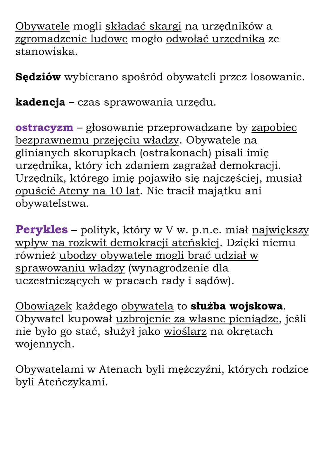 W demokratycznych Atenach
demokracja(w starożytnej Grecji) – ustrój, w którym
wszyscy obywatele brali udział w sprawowaniu rządów.
W niektór