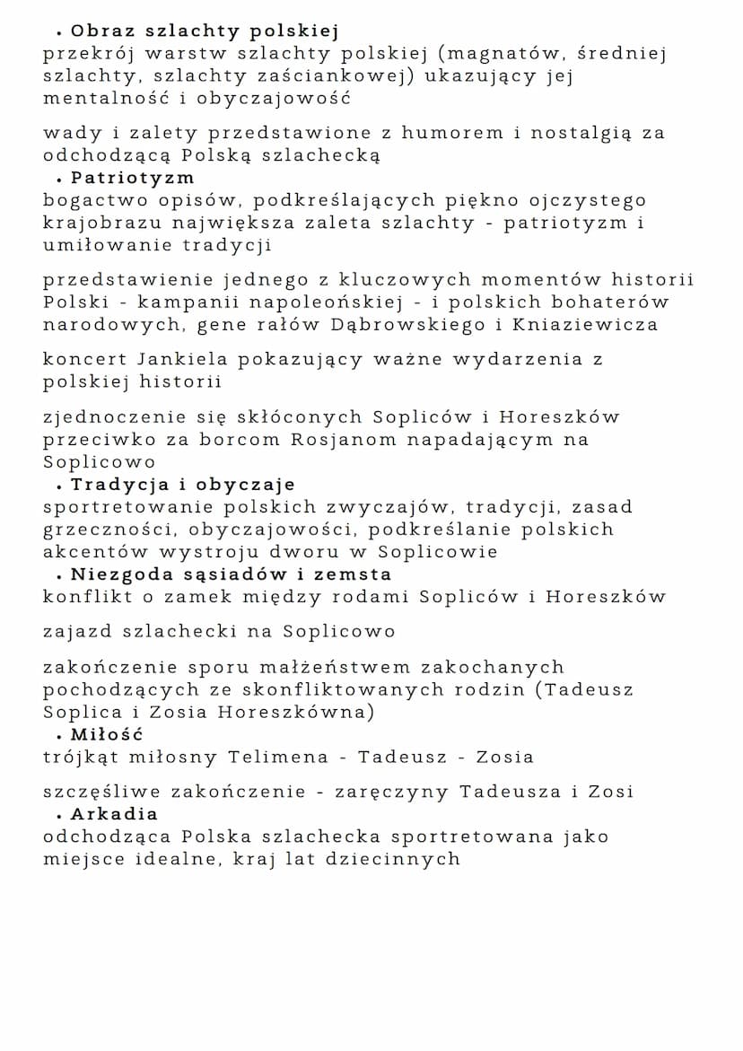 PAN
TADEUSZ
GENEZA
Główną inspiracją do napisania "Pana Tadeusza" była
klęska powstania listopadowego. Utwór przedstawiając
walki doby napol