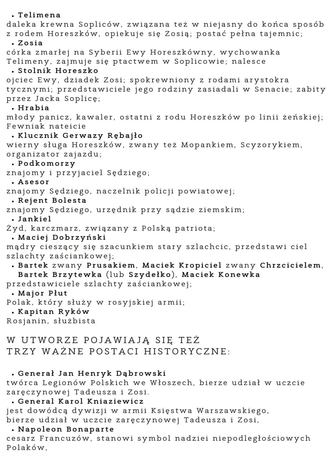 PAN
TADEUSZ
GENEZA
Główną inspiracją do napisania "Pana Tadeusza" była
klęska powstania listopadowego. Utwór przedstawiając
walki doby napol