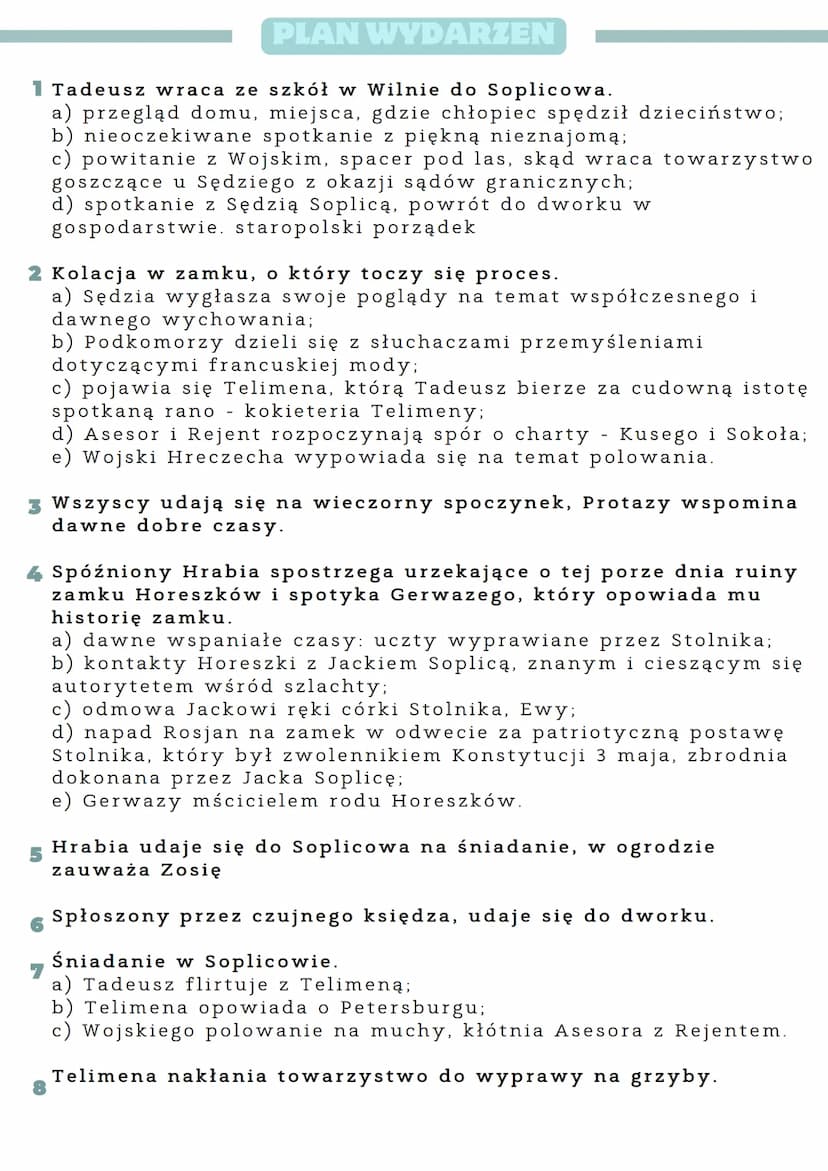 PAN
TADEUSZ
GENEZA
Główną inspiracją do napisania "Pana Tadeusza" była
klęska powstania listopadowego. Utwór przedstawiając
walki doby napol