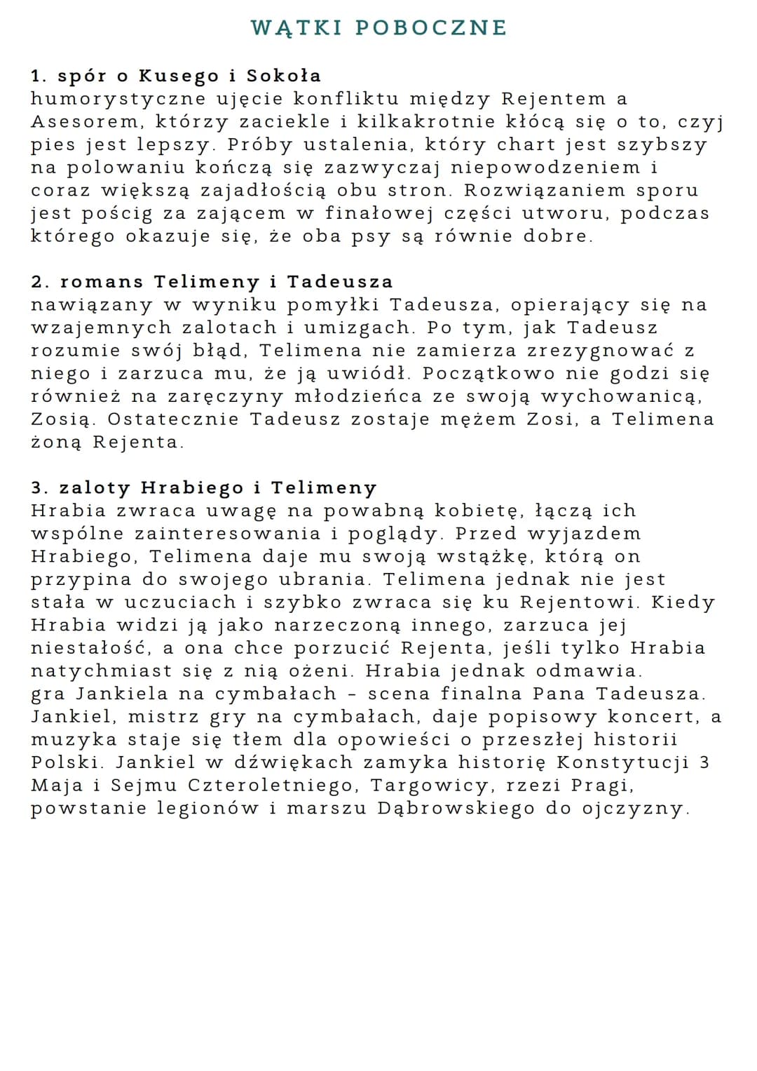 PAN
TADEUSZ
GENEZA
Główną inspiracją do napisania "Pana Tadeusza" była
klęska powstania listopadowego. Utwór przedstawiając
walki doby napol