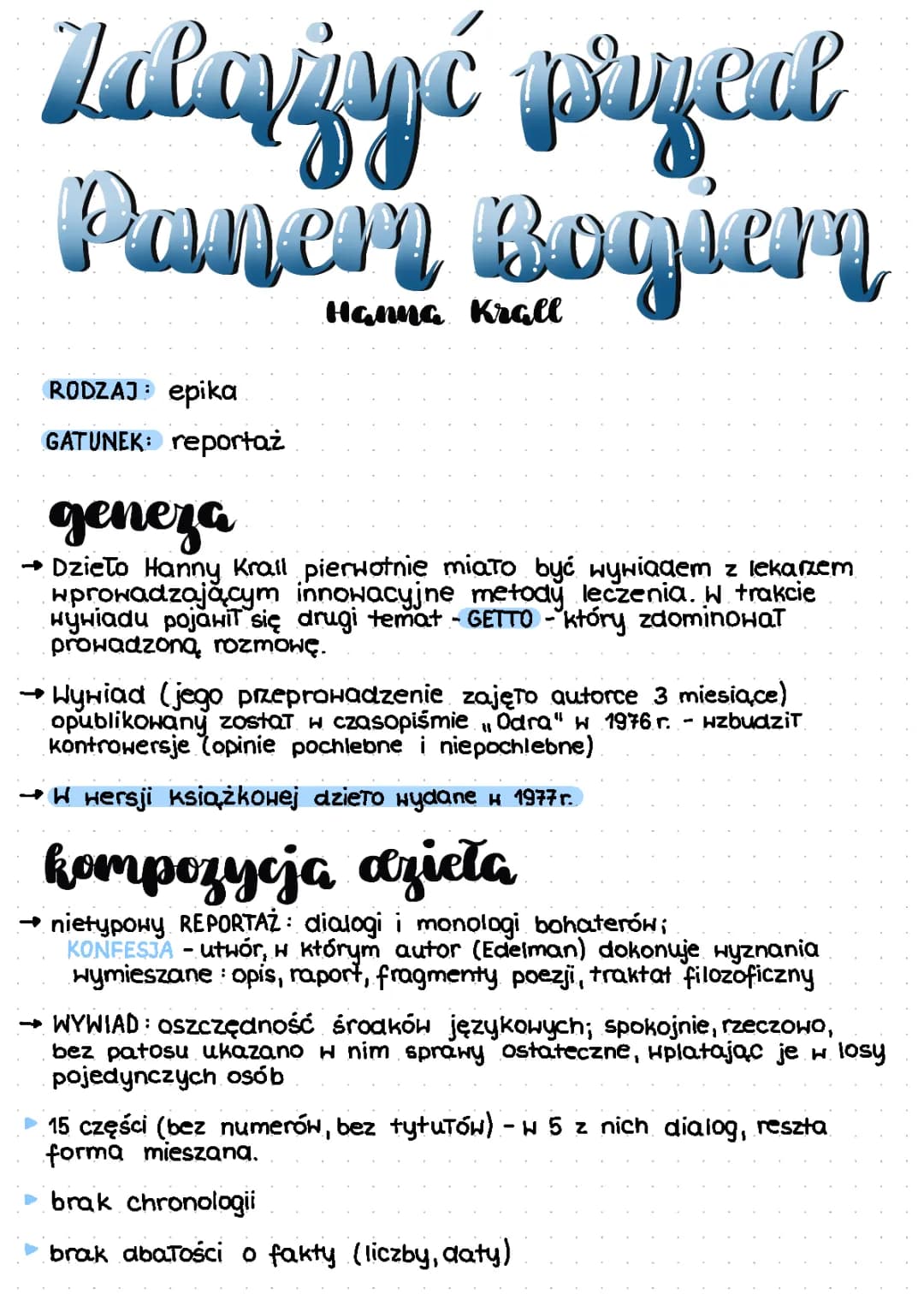 Zdążyć przed Panem Bogiem - streszczenie, bohaterowie, problematyka