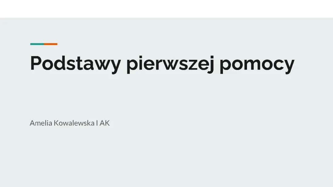 Podstawy udzielania pierwszej pomocy w sytuacjach kryzysowych