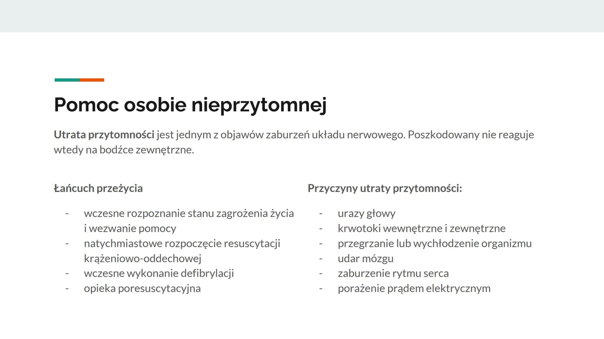 Podstawy pierwszej pomocy
Amelia Kowalewska I AK Podstawowe wiadomości z zakresu pierwszej pomocy
Pierwsza pomoc zespół czynności podejmowan