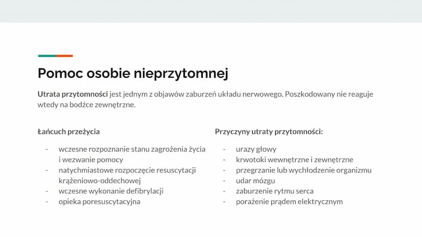 Podstawy pierwszej pomocy
Amelia Kowalewska I AK Podstawowe wiadomości z zakresu pierwszej pomocy
Pierwsza pomoc zespół czynności podejmowan