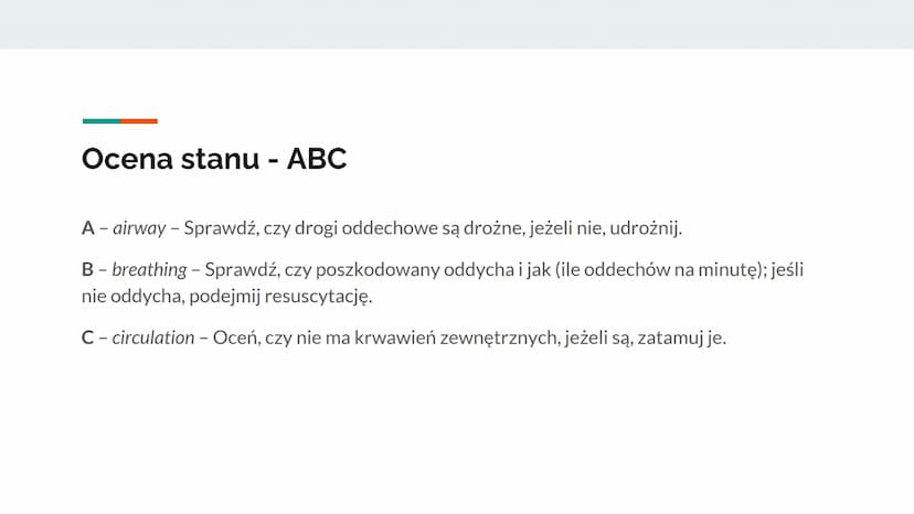 Podstawy pierwszej pomocy
Amelia Kowalewska I AK Podstawowe wiadomości z zakresu pierwszej pomocy
Pierwsza pomoc zespół czynności podejmowan