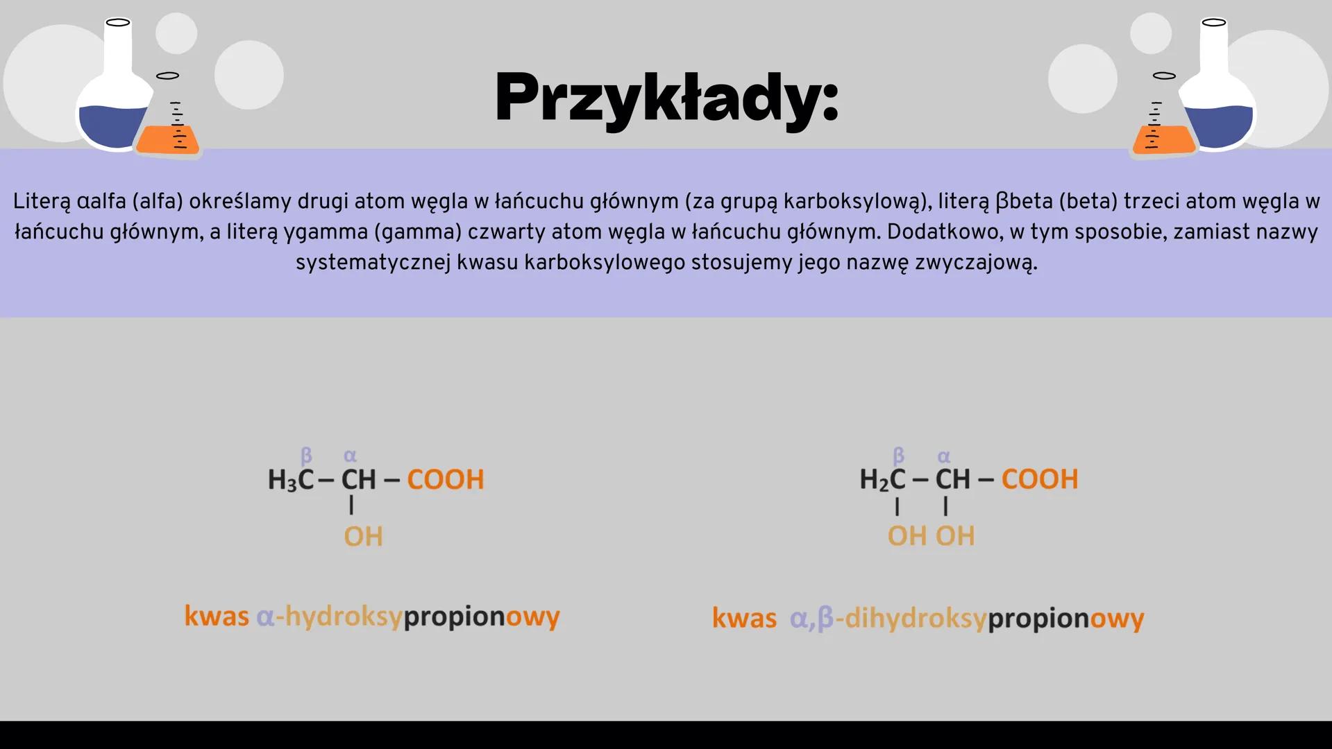 # HYDROKSYKWASY

30

Zn

Cynk

12

Mg

Magnez # Cele prezentacji:

• Przedstawienie budowy oraz podziału hydroksykwasów wraz z zasadami ich
