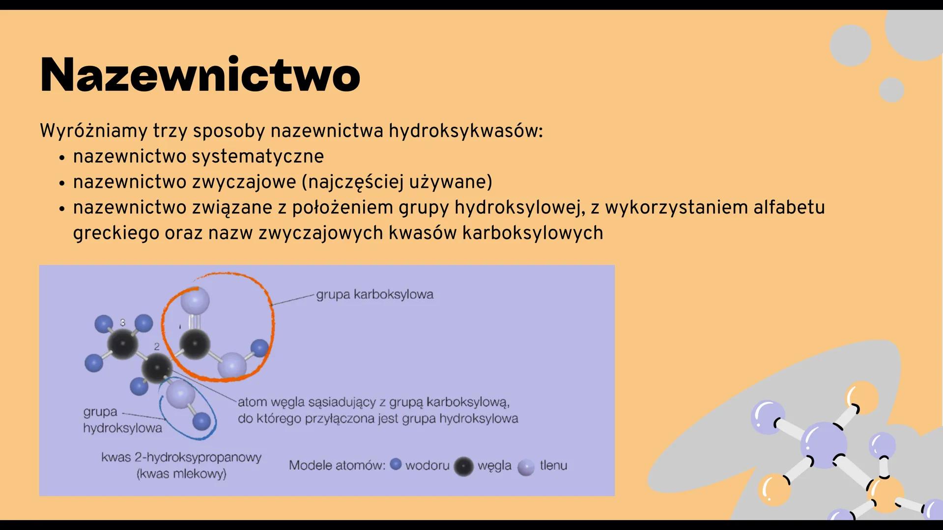 # HYDROKSYKWASY

30

Zn

Cynk

12

Mg

Magnez # Cele prezentacji:

• Przedstawienie budowy oraz podziału hydroksykwasów wraz z zasadami ich
