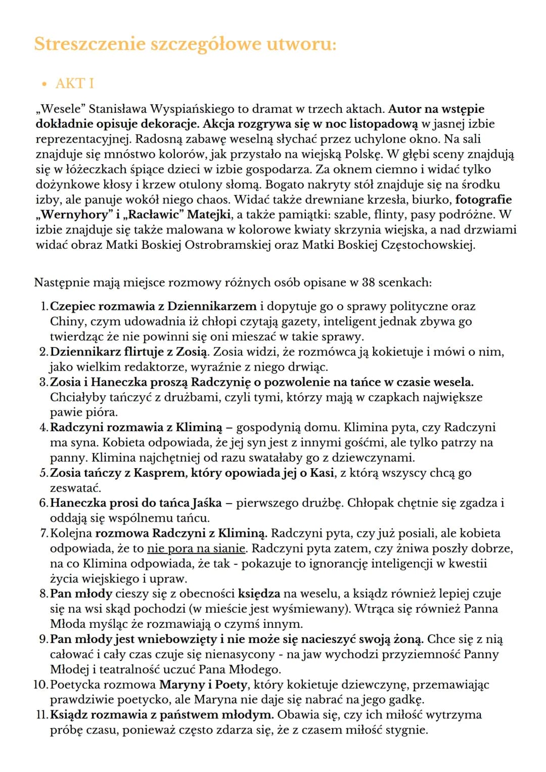 Wesele" - Stanisław
Wyspiański
Czas i miejsce akcji:
•
Akcja rozgrywa się w
listopadową noc roku 1900
-
od wieczora do świtu.
Miejscem wydar