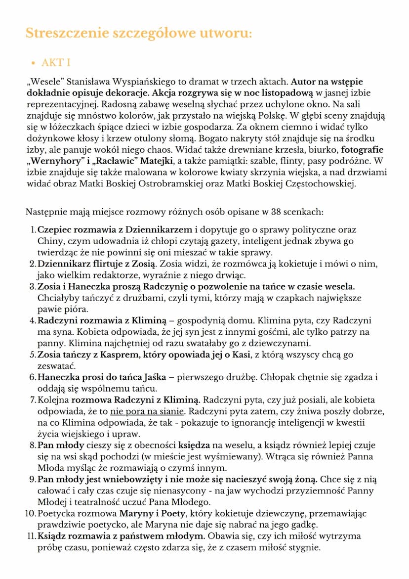 Wesele" - Stanisław
Wyspiański
Czas i miejsce akcji:
•
Akcja rozgrywa się w
listopadową noc roku 1900
-
od wieczora do świtu.
Miejscem wydar