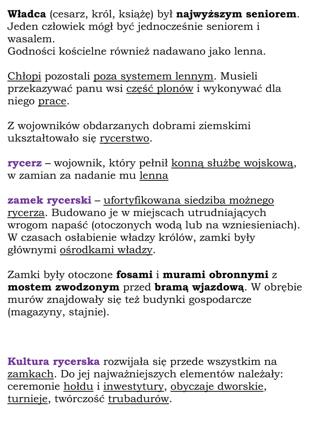 Społeczeństwo, władza i
kultura średniowiecznej
Europy
Cały dział
(WSiP, kl 5, dział V)
Rycerstwo i system lenny
System lenny – system, któr