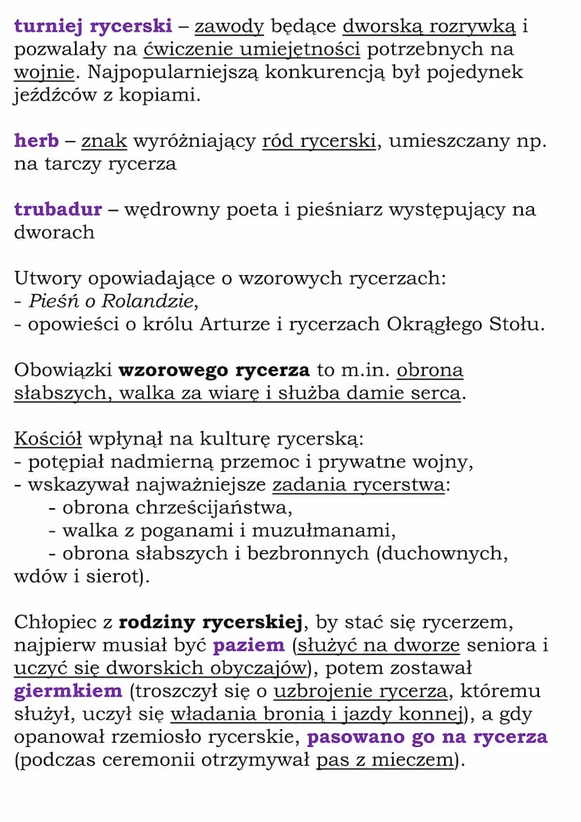 Społeczeństwo, władza i
kultura średniowiecznej
Europy
Cały dział
(WSiP, kl 5, dział V)
Rycerstwo i system lenny
System lenny – system, któr