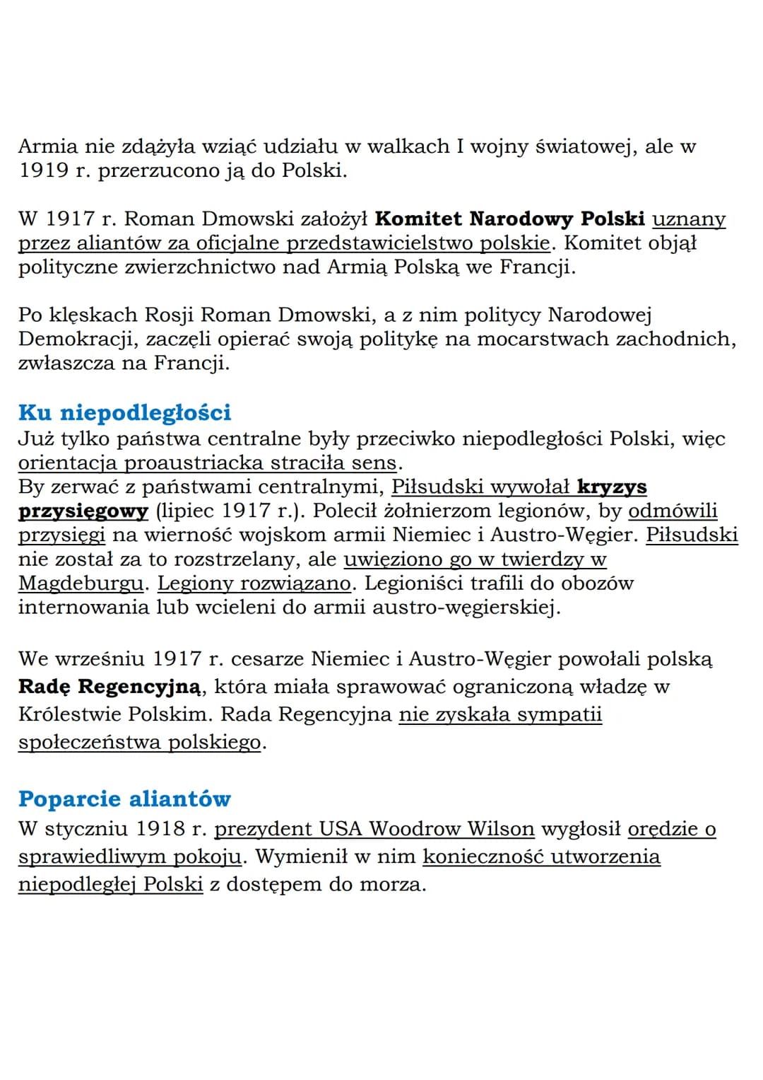 --- OCR Start ---
MZ_LEARNING_KNOW
O wolną Polskę
Klasa 7, Historia, GWO
1907 - klęska rewolucji 1905 г.
1914 - sierpień - utworzenie Legion