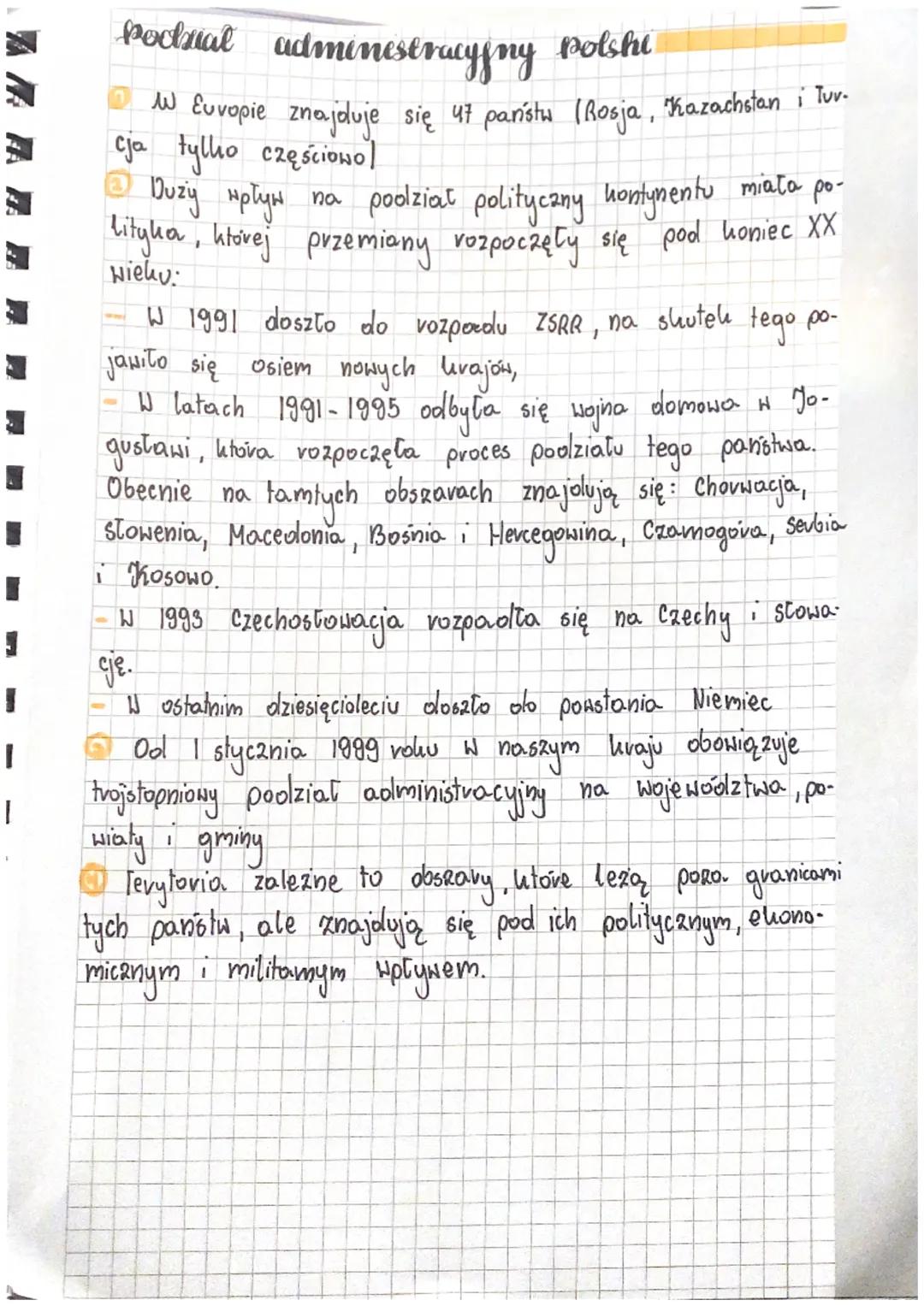 # Pochsiał adminestracyjny polshi

*   W Europie znajduje się 47 paristw (Rosja, "Kazachstan i Tur.
cja tylko częściowol
*   Duży wpływ na p