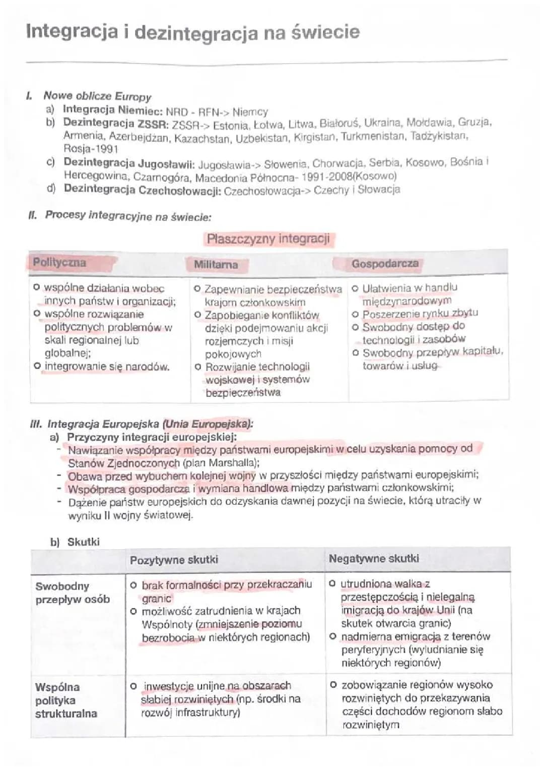Integracja i dezintegracja na świecie 